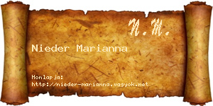 Nieder Marianna névjegykártya